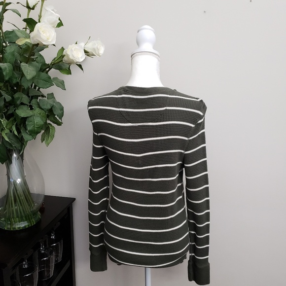 GAP Striped Thermal Henley Tunic Top - Picture 2 of 5